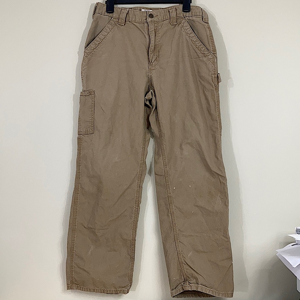 Mens Carhartt Original Dungaree Work Pants Distressed size 33x32